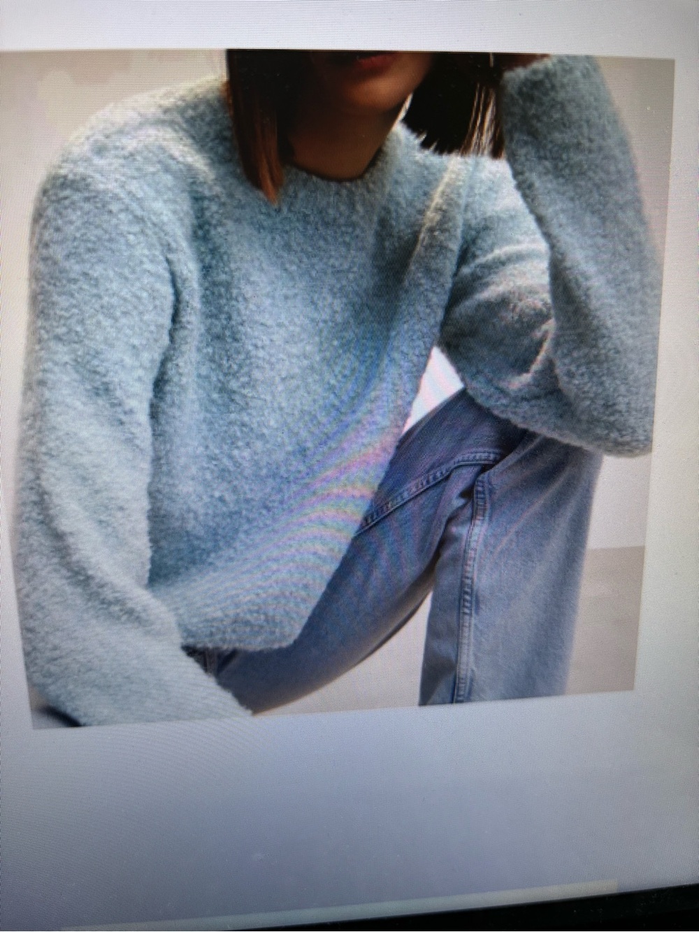 Mango boucle blue sweater